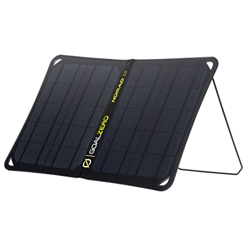 Goal Zero Nomad 10, Foldable Monocrystalline 10 Watt Solar Panel with USB Port, Portable Solar Panel Backpacking, Hiking and Travel. Lightweight Backpack Solar Panel Charger with Adjustable Kickstand [RENEWED, WHITE BOX]